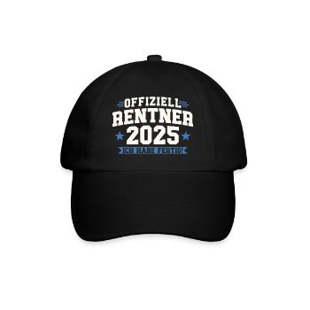Rentner 2025 Ich habe fertig - Baseballkappe - Schwarz/Schwarz - Vorne