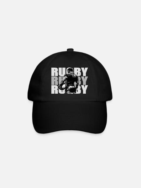 Rugby - Baseballkappe - Schwarz/Schwarz