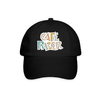 Caferacer retro Motorrad vintage Biker Symbol Logo - Baseballkappe - Schwarz/Schwarz - Vorne