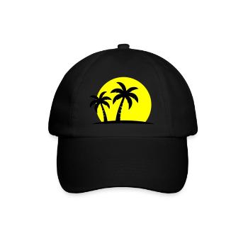 Palm Tree Beach Sunset Holiday - Baseball Cap - black/black - Front