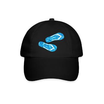 pantoufles piscine tongs camping vacances aquatiques fun - Casquette classique - noir/noir - Devant