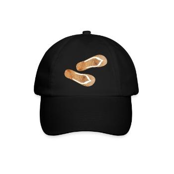 Flip Flops Wooden Slippers Holiday Nature Fun Summer - Baseball Cap - black/black - Front