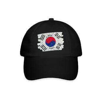 K-Wave Vibes Korea Flag Mosaic Design - Baseball Cap - black/black - Front