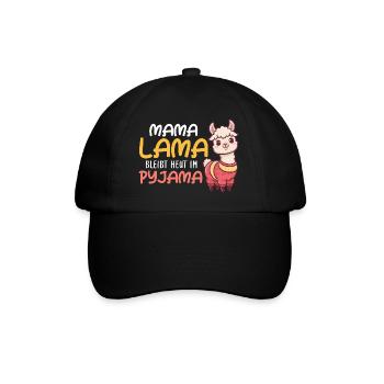 MAMA LAMA RESTE EN PYJAMA AUJOURD’HUI Drôle - Casquette classique - noir/noir - Devant