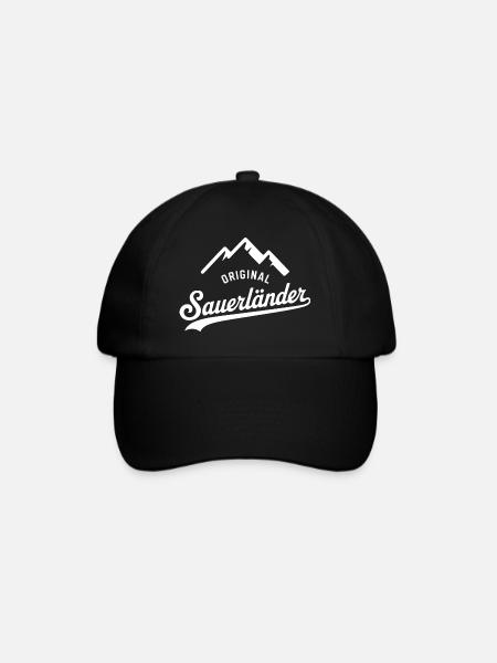 Sauerländer T-Shirt – Stolz, Humor & Heimatliebe - Baseballkappe - Schwarz/Schwarz