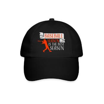 Baseball Season Is The Best Season Fan Spiel Sport - Baseballkappe - Schwarz/Schwarz - Vorne
