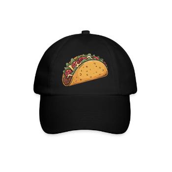 Cartoon Taco Fiesta - Baseballkappe - Schwarz/Schwarz - Vorne