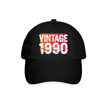 Logo vintage en texte vieilli de 1990 - Casquette classique - noir/noir - Devant