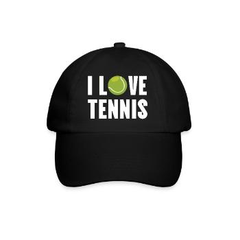 Ich liebe Tennis. - Baseballkappe - Schwarz/Schwarz - Vorne