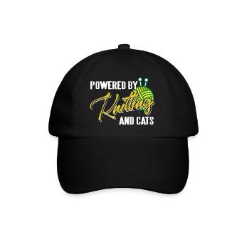 Propulsé par le tricot et la vie humoristique des chats - Casquette classique - noir/noir - Devant