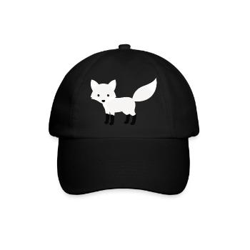 Cute Snow Polar Fox Minimalist Style - Baseball Cap - black/black - Front