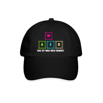 Zocken Computerspieler Zocker Gaming Gamer - Baseballkappe - Schwarz/Schwarz - Vorne