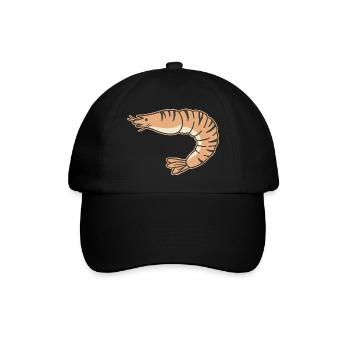 Pastel shrimp cartoon stripe tiger - Baseball Cap - black/black - Front