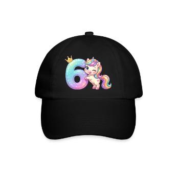 J’ai 6 ans d’anniversaire de la fille licorne de Kawaii - Casquette classique - noir/noir - Devant