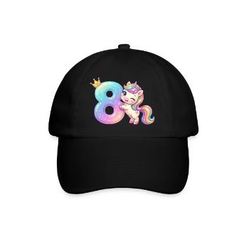 J’ai 8 ans d’anniversaire de la Fille Licorne Kawaii - Casquette classique - noir/noir - Devant