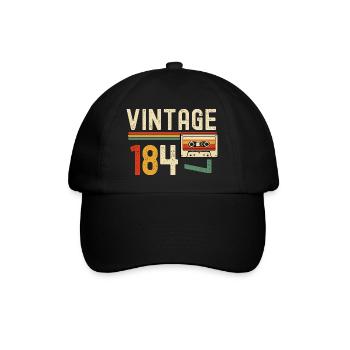 Vintage 84 Cassette Retro - Baseball Cap - black/black - Front