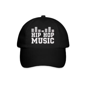 hip_hop_music_rap - Baseballkappe - Schwarz/Schwarz - Vorne