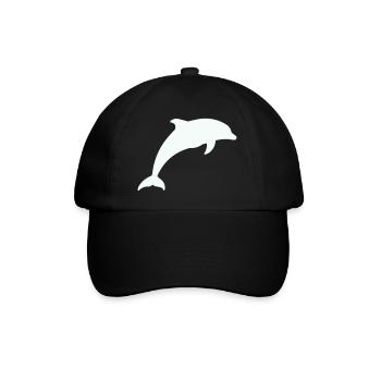 Glowing Dolphin Silhouette - Baseball Cap - black/black - Front