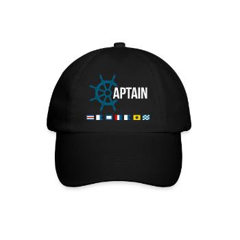 Motif des drapeaux de signalisation du volant maritime du capitaine - Casquette classique - noir/noir - Devant