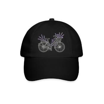 Fleurs de vélo lavande vintage - Casquette classique - noir/noir - Devant