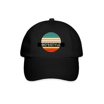 80s Style Retro Vintage Farben Geschenk - Baseballkappe - Schwarz/Schwarz - Vorne