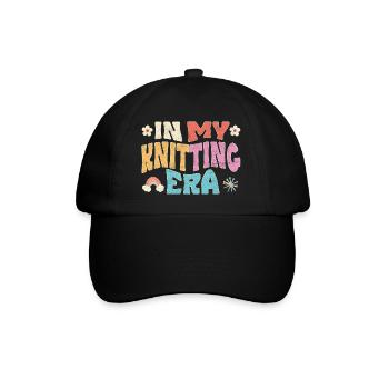 In my knitting era - Baseball Cap - black/black - Front