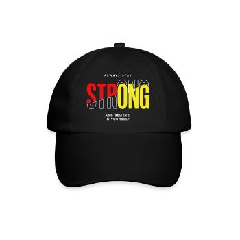 Stay Strong Typo with Confidence - Baseball Cap - black/black - Front