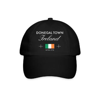 Donegal Town Ireland Coordinates Travel Souvenir - Baseball Cap - black/black - Front