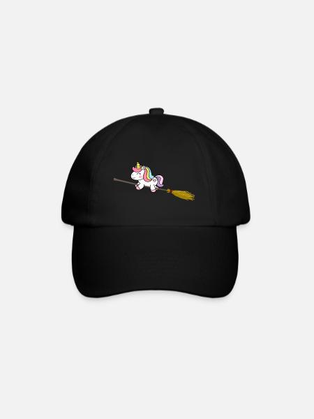 Einhorn Hexe Fabelwesen Mystisch - Baseballkappe - Schwarz/Schwarz