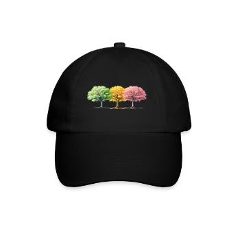 Colorful trees even in winter summer spring tree - Baseball Cap - black/black - Front