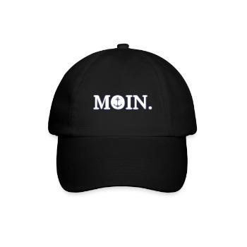 Moin Nordisch Küste Urlaub - Baseballkappe - Schwarz/Schwarz - Vorne