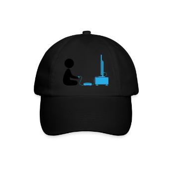 A Boy Plays With His Games Console - Baseball Cap - black/black - Front