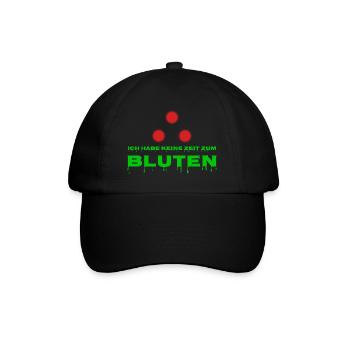 Ich habe keine Zeit zum Bluten - Baseballkappe - Schwarz/Schwarz - Vorne