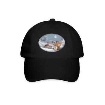 Lynx and Snow - Cat - Pet Animals - Baseball Cap - black/black - Front