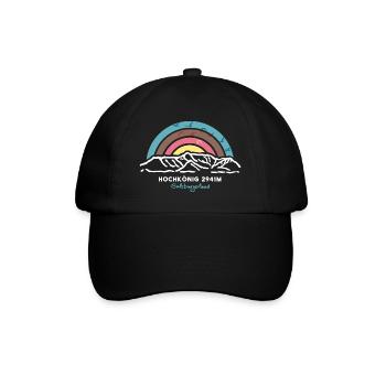 Hochkönig Berg Tirol Wandern Skigebiet Souvenir - Baseballkappe - Schwarz/Schwarz - Vorne