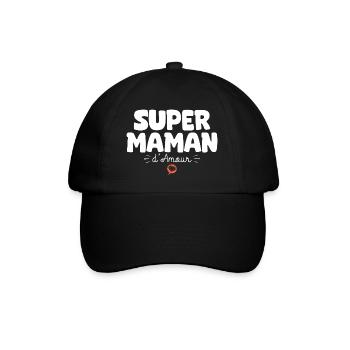 Maman drôle Fête des mères Super maman d'amour - Casquette classique - noir/noir - Devant