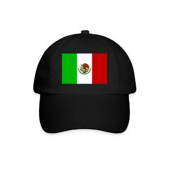 Flagge México - Baseballkappe - Schwarz/Schwarz - Vorne