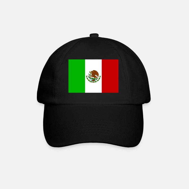 Flagge México - Baseballkappe - Schwarz/Schwarz
