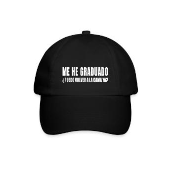 « J’ai obtenu mon diplôme : retourner au lit ? » - Fun Design - Casquette classique - noir/noir - Devant