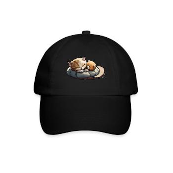 Sleepy Cat - Baseballkappe - Schwarz/Schwarz - Vorne