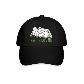Mows in Germany - Lawn mower black red gold - Baseball Cap - black/black - Front