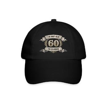 60 Jahre alt Ich bin nicht alt Ich bin klassisch 60. Geburtstag - Baseballkappe - Schwarz/Schwarz - Vorne