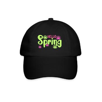 hello spring - Baseball Cap - black/black - Front