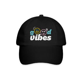 good_vibes - Baseballkappe - Schwarz/Schwarz - Vorne