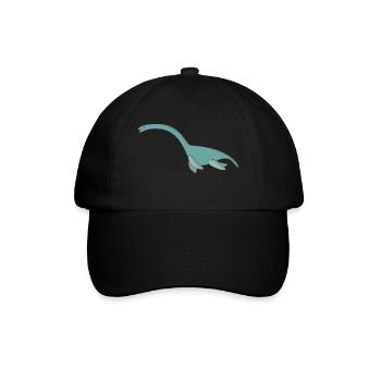 Lustig Comic Nessie Monster Geschenk Dinosaurier - Baseballkappe - Schwarz/Schwarz - Vorne