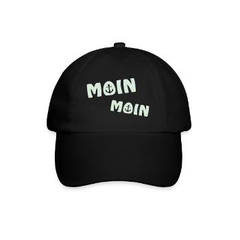 Moin Moin 2022 mit Anker Begrüßung Nordsee - Baseballkappe - Schwarz/Schwarz - Vorne
