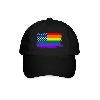 Drapeau de la Rainbow Pride USA - Casquette classique - noir/noir - Devant