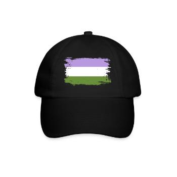 Genderqueere Pride-Flagge - Baseballkappe - Schwarz/Schwarz - Vorne