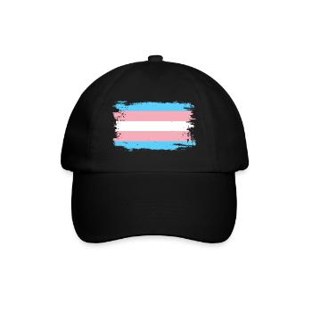 Transgender-Pride-Flagge - Baseballkappe - Schwarz/Schwarz - Vorne