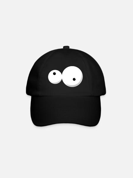 Augen - Baseballkappe - Schwarz/Schwarz